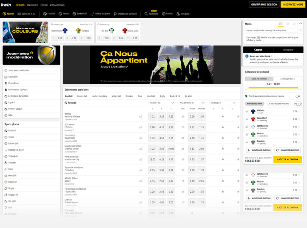 Pariez sur Bwin