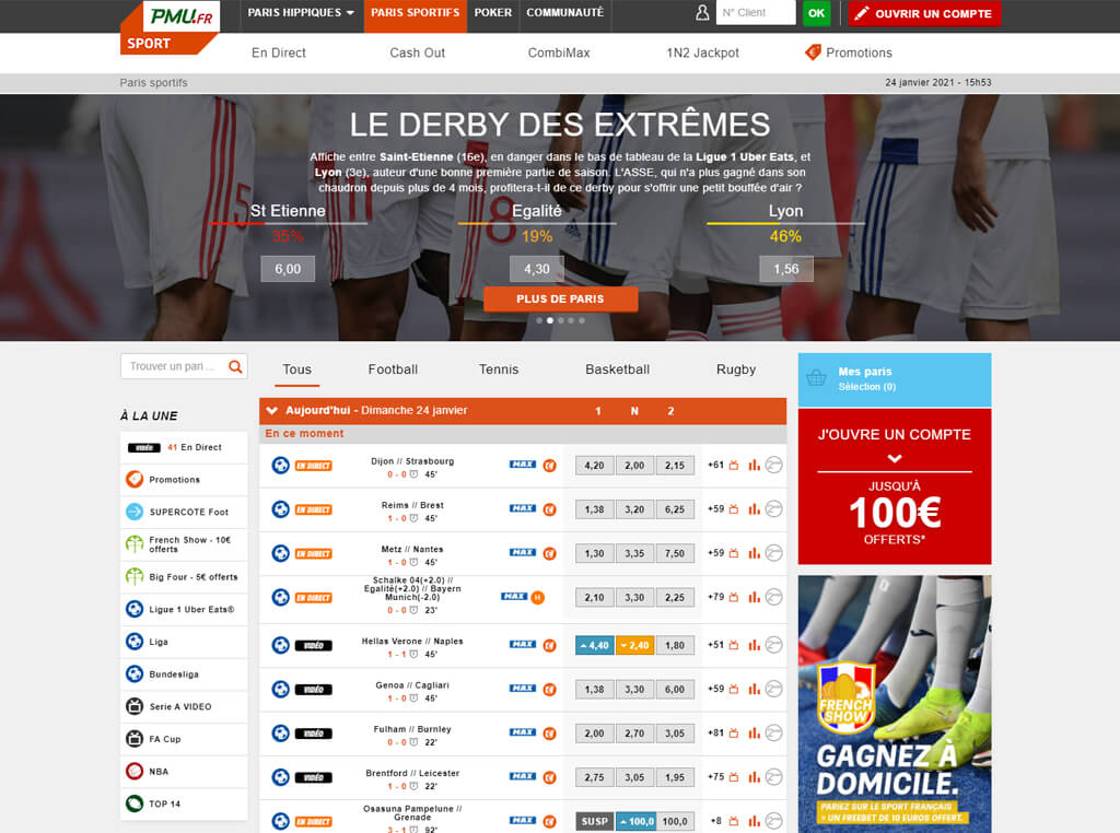 Pariez sur PMU Sport