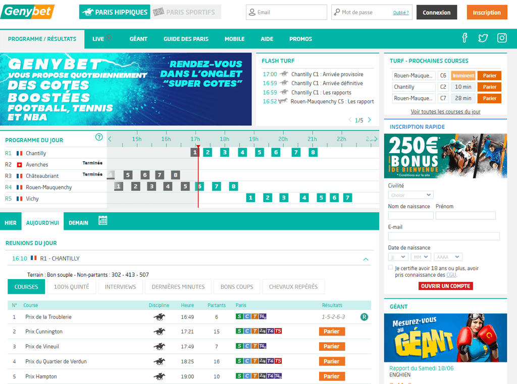 Genybet : Paris en ligne