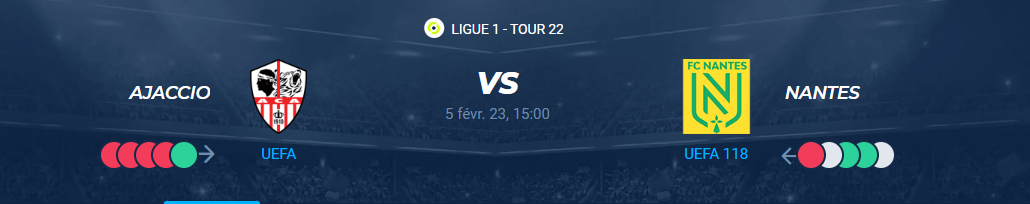 Lire la suite à propos de l’article Ajaccio vs Nantes