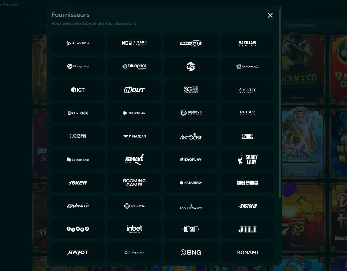 Fournisseurs de jeux disponibles sur Rivo Casino